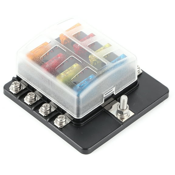 8-Way Screw Nut Terminal Fuse Box Blade Fuse Block Holders with LED Indicator for Car Boat