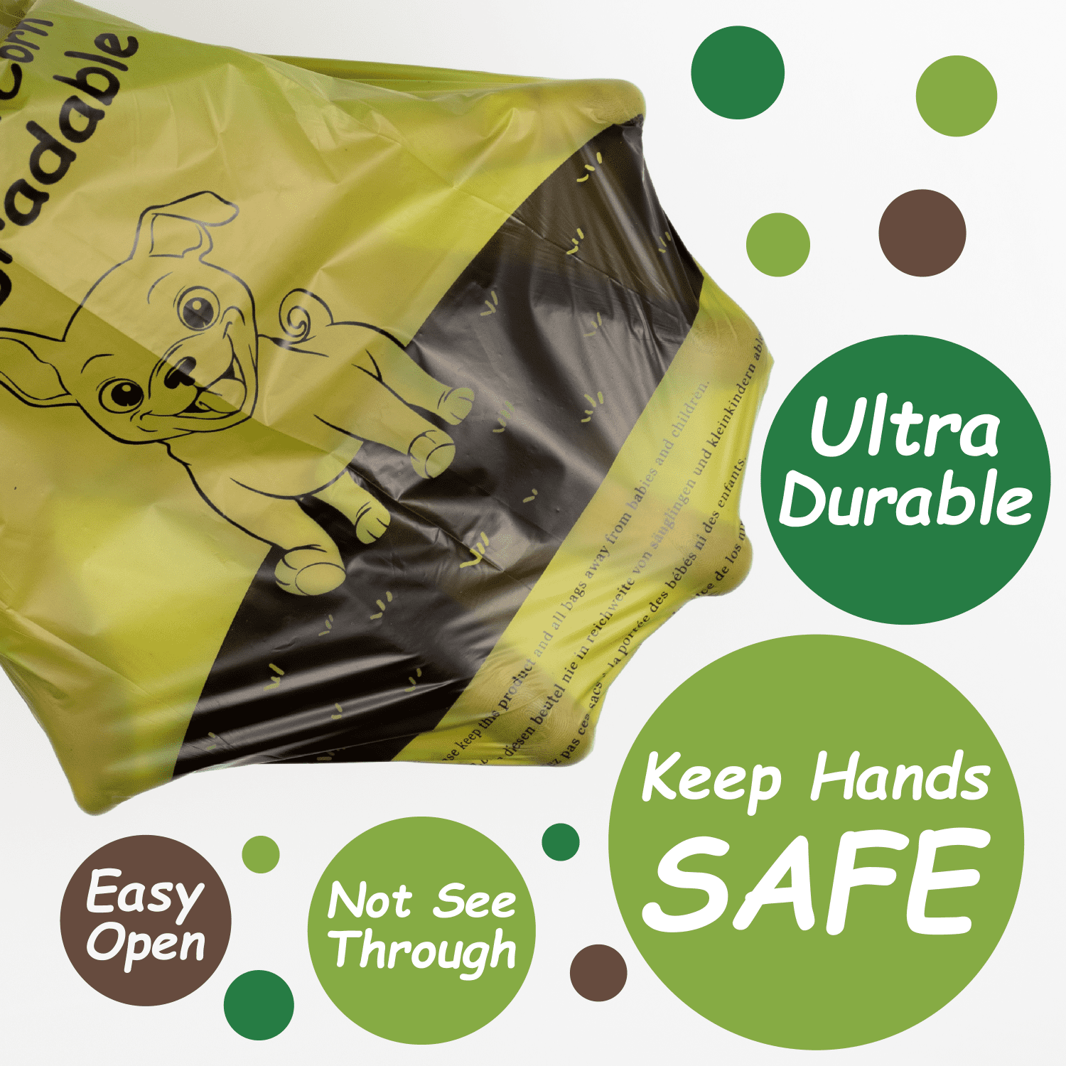 Greener Walker 540 Dog Poop Bags on 36 Refill Rolls, 100% Leak Proof Biodegradable Pet Waste Bags (Brown)