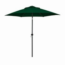 California Umbrella  9 ft. Eco Series Crank Lift Push Tilt Steel Market Umbrella, Hunter Green Polyester