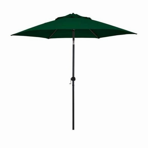 California Umbrella  9 ft. Eco Series Crank Lift Push Tilt Steel Market Umbrella, Hunter Green Polyester