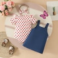 thumbnail image 4 of WOYY Newborn Girls Outfits Cute Ruffle Short Sleeve Romper Denim Jumper Dress Headband Set, Sizes 0-3M, 4 of 4