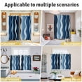 thumbnail image 6 of Abstract Blue Moire Kitchen Curtains Small Short 39 Inch Length, Gradient Coastal Ocean Geometric Waves Bedroom Living Room Curtains, Light Filtering Cafe Curtain Drapes 2 Panels Set 55''x39'', 6 of 9