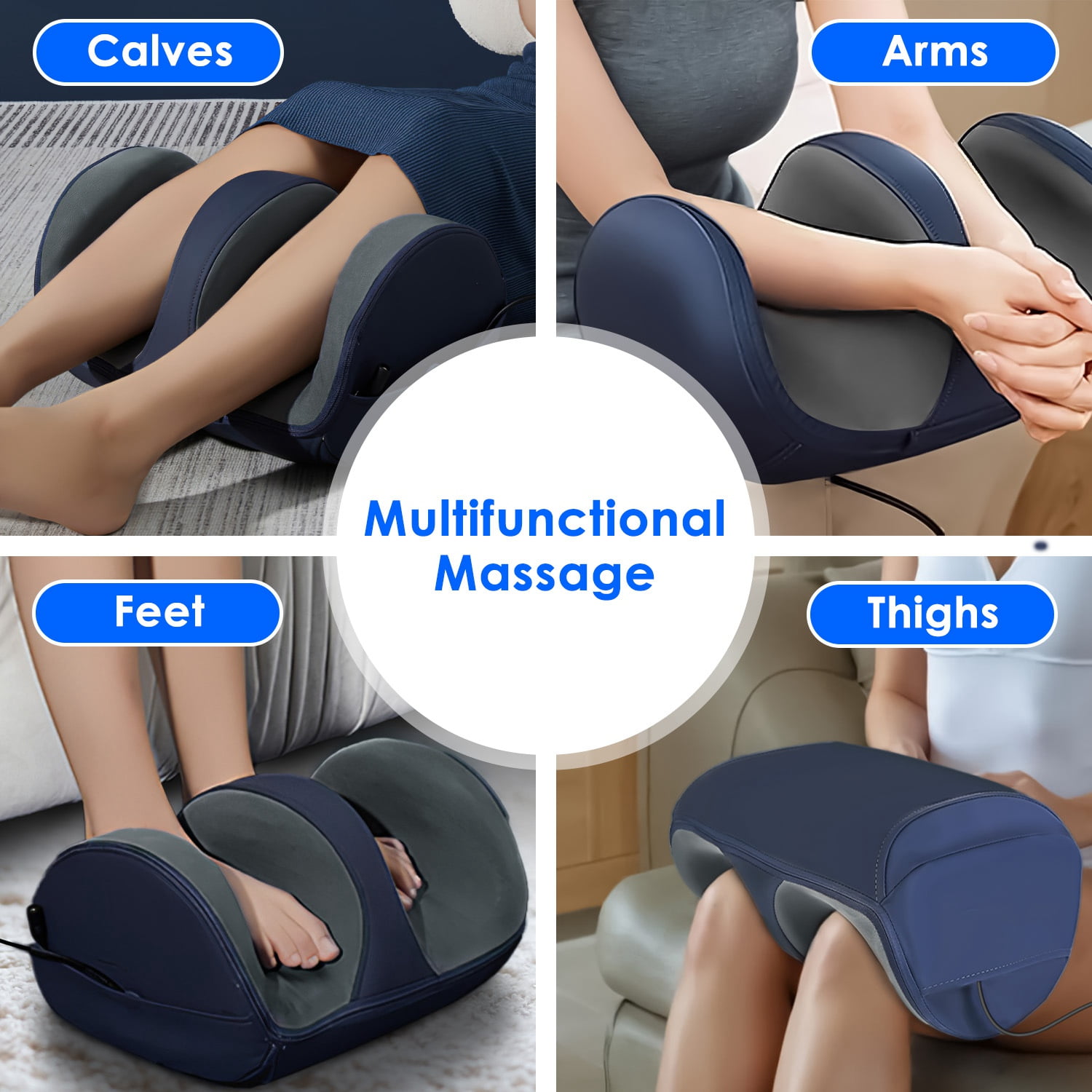 TeqHome Shiatsu Foot Massager Machine with Heat, Foot and Calf Massager with 3 Modes 3 Intensity Levels Gifts for Mom & Dad