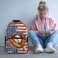 thumbnail image 2 of Yuyamidu Baseball Backpack for Boys Girls 10-12 Middle School Bookbags American Flag Bookbag for Kids Lightweight Book Bag 17 Inch Shoulder Bag, 2 of 7