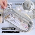 thumbnail image 5 of Yannianjz Mesh Pencil Case, Clear PVC Mesh Pen Bag Organizer, Transparent Marker Pouch Multifunction Makeup Bag for Office College Study Supplies, 5 of 9