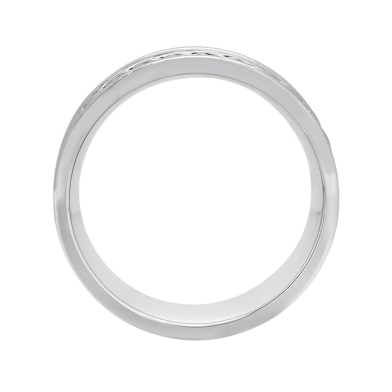 Mens Stainless Steel Braided Center Wedding Band Mens ring