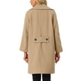 thumbnail image 3 of Allegra K Women's Notch Lapel Collar 3/4 Sleeve Double Breast Winter Coat, 3 of 5