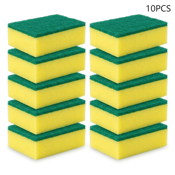 ROSEXIXI 10 Pack Dual Sided Kitchen Scouring Pads, Heavy Duty Dish Cloths for Pot, Pan & Household Cleaning