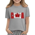 thumbnail image 4 of hengsof Children's Fashionable Maple Leaf Pattern T-Shirt Children's Casual Short Sleeve Round Neck Cotton Comfortable Top, 4 of 5