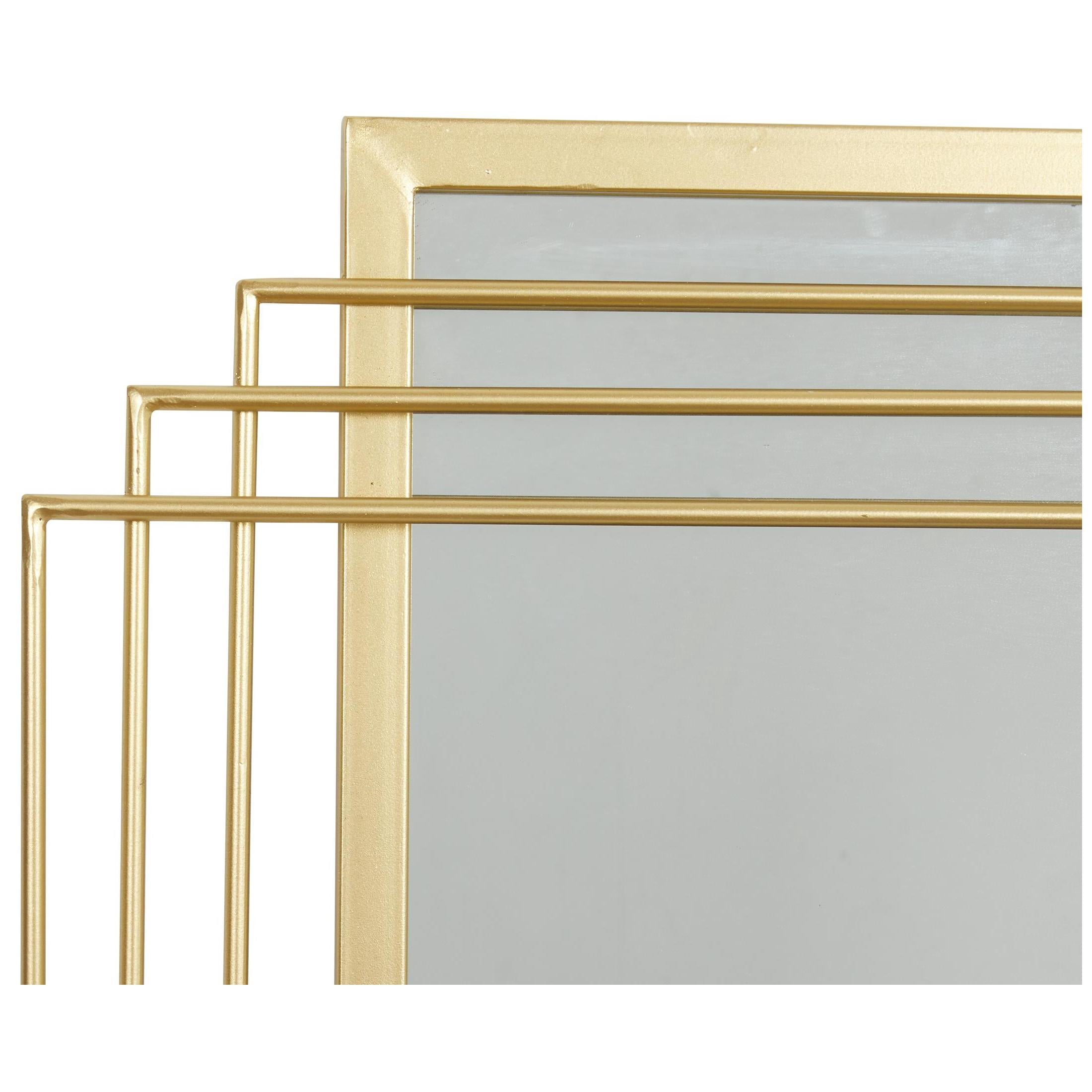 CosmoLiving by Cosmopolitan 24" x 36" Gold Geometric Wall Mirror
