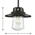 thumbnail image 2 of Tremont Collection One-Light Matte Black and Clear Seeded Glass Farmhouse Style Hanging Mini-Pendant Light, 2 of 2