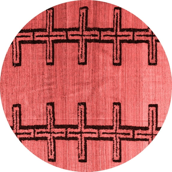Ahgly Company Machine Washable Indoor Round Southwestern Red Country Area Rugs, 5' Round