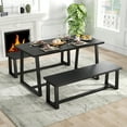 thumbnail image 2 of Costway 63" Large Dining Table for 4-6 People with Heavy-duty Metal Frame Modern Black, 2 of 10