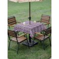 thumbnail image 3 of Outdoor Tablecloth with Umbrella Hole and Zipper, Purple Boho Square Table Cloth 54x54 Inch Waterproof Tablecloth, Vintage Ethnic Tribe Abstract Art Picnic Table Cover for Patio Camping, 3 of 7