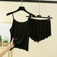 thumbnail image 2 of Pajamas Sets for Women Sleepwear Sleeveless Tank Tops and Shorts Loose Solid 2 Piece Pajama Set Casual Comfy Lightweight Loungewear Outfits, 2 of 7