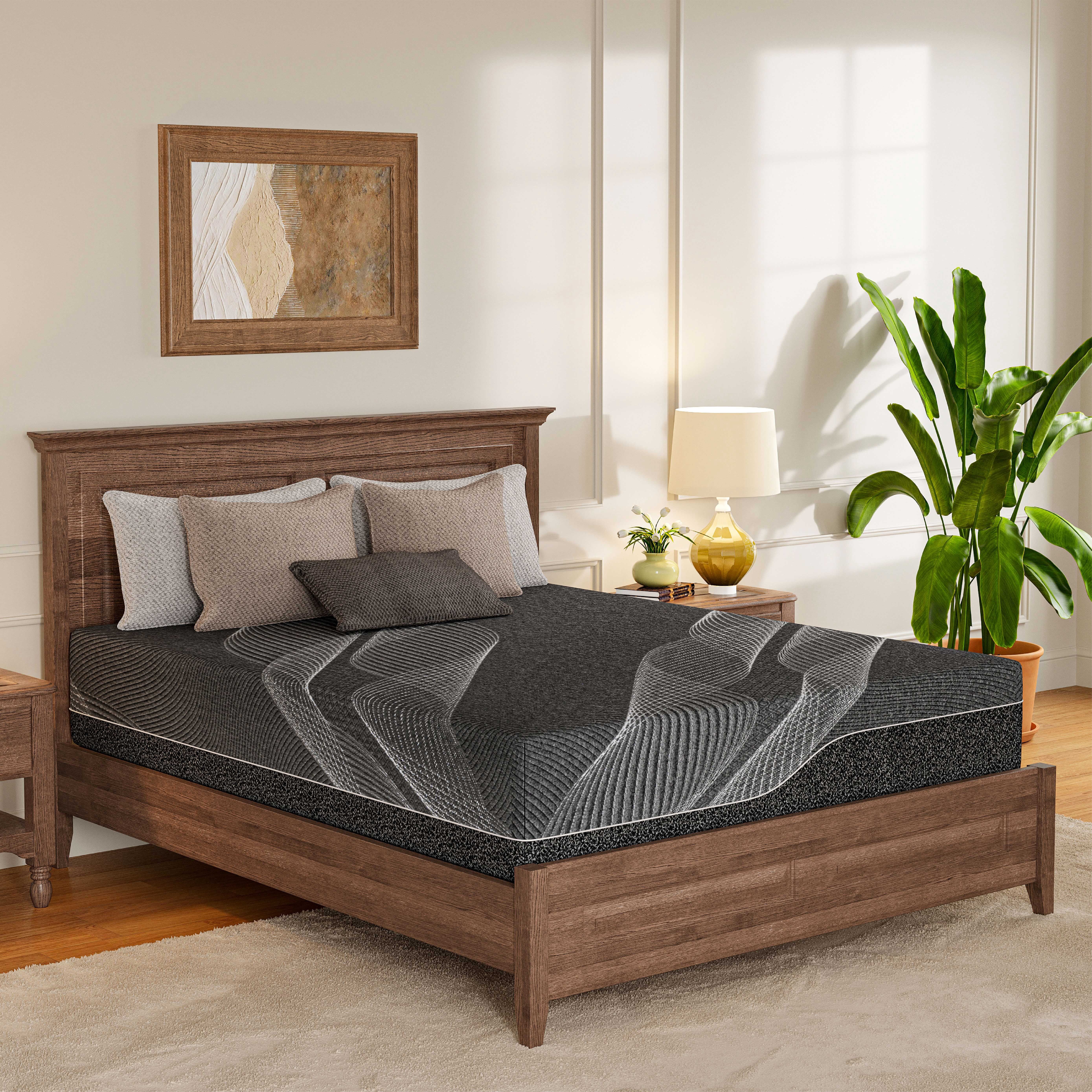 EGOHOME King Size Mattress,14" Cooling Gel Memory Foam Mattress in a Box, Medium Firm, Pressure Relief, CertiPUR-US