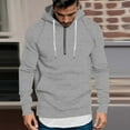 thumbnail image 2 of Horkkom Quarter Zip Pullover Men Long Sleeve Hoodies with Pocket Drawstring Sweatshirts L, Gifts for Men, 2 of 7