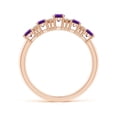 thumbnail image 2 of ANGARA Natural 1 Ct. Amethyst with Diamond Non Eternity Wedding Ring in 14K Rose Gold for Women (Ring Size: 8), 2 of 8