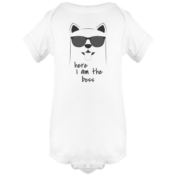 Here I Am The Boss Cool Dog Bodysuit Infant -Image by Shutterstock, Newborn