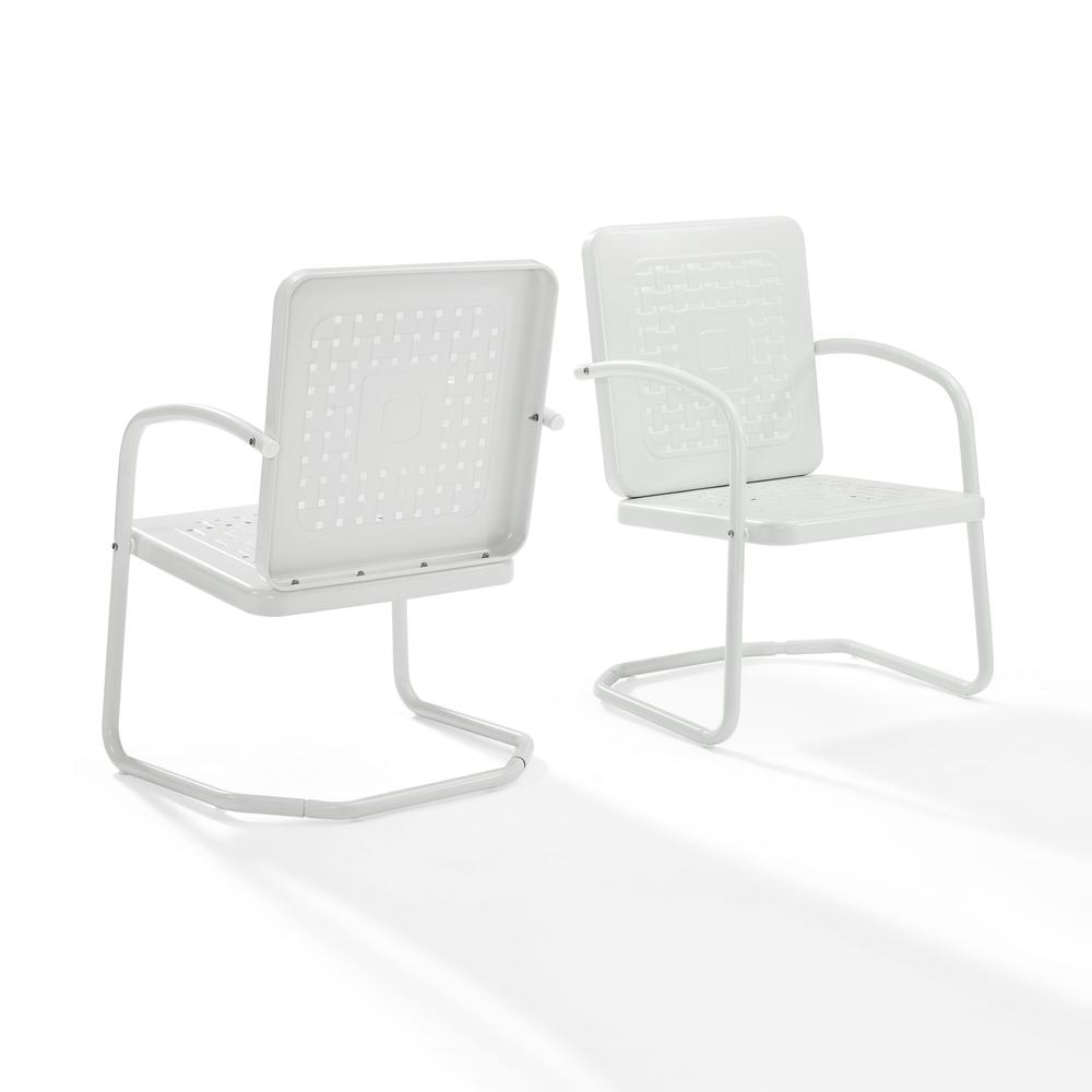 Crosley Bates Outdoor Metal Patio Chair in White (Set of 2) - image 4 of 13