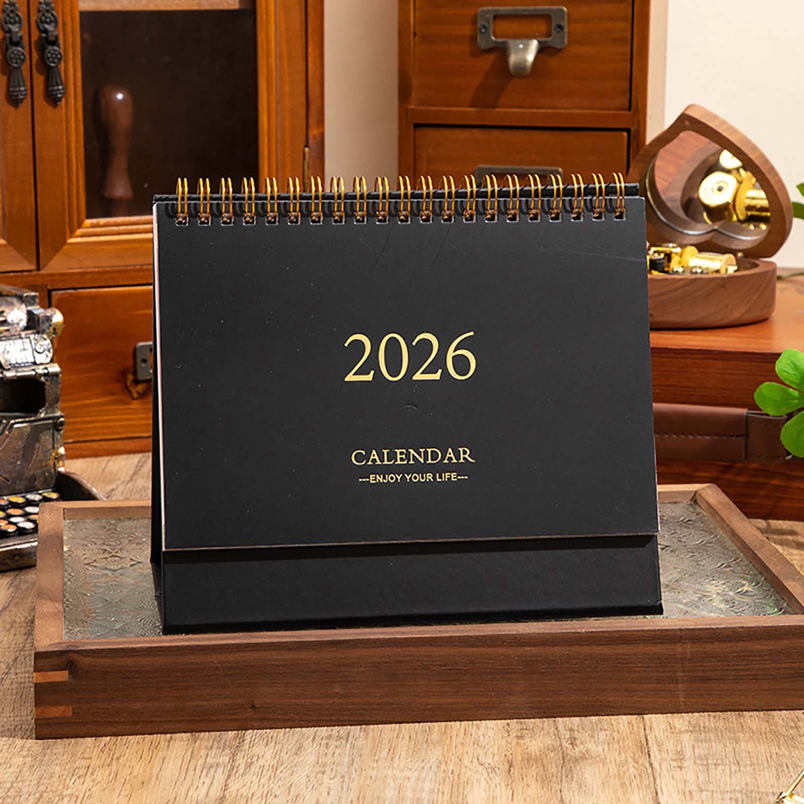 Yunuuuoa 2 Packs 2026 Desktop Calendar, Minimalist Office Planner with Borders, Memo Note for Productivity, Modern Desk Organizer, Office Supplies, Desk Accessories, Gift for Professionals