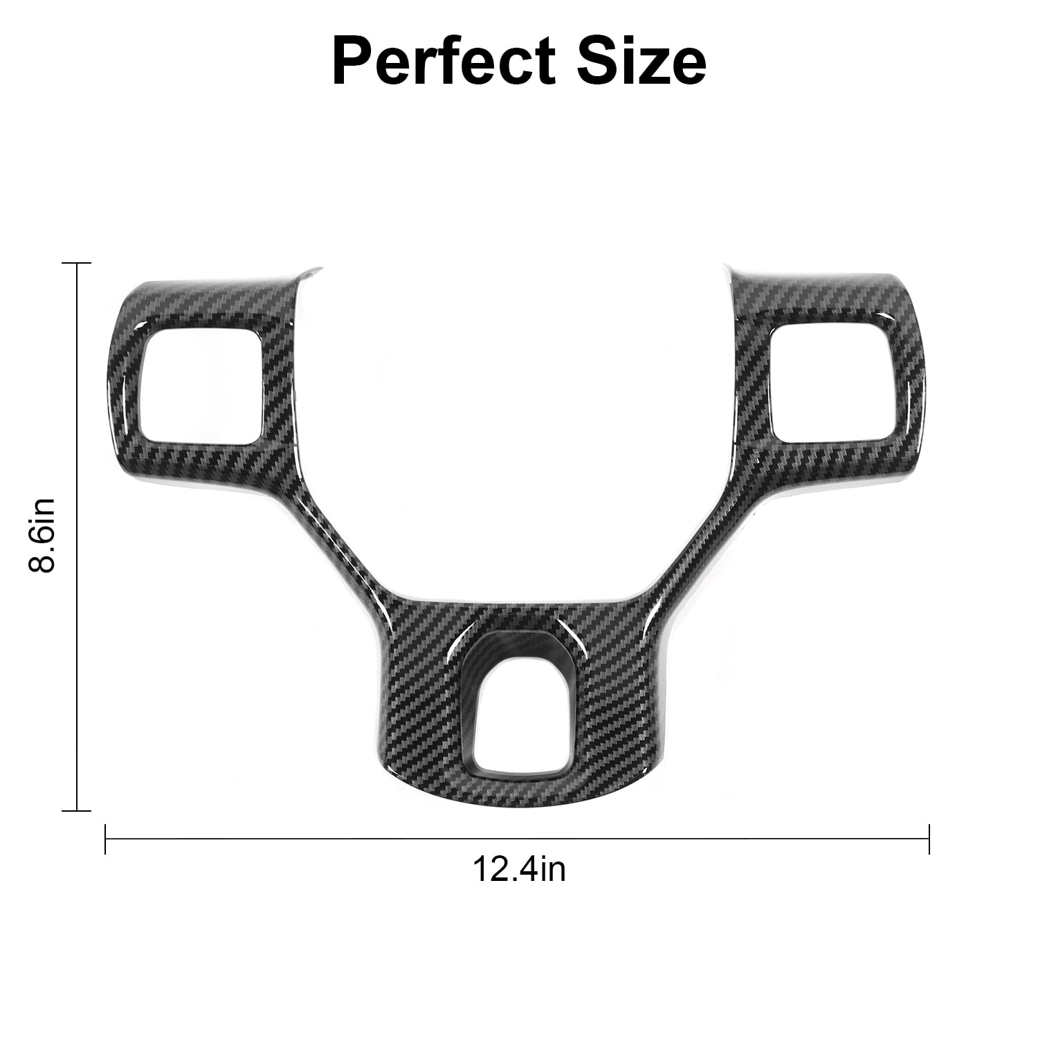 CheroCar Car Steering Wheel Cover Trim for Dodge RAM 2010-2017(Carbon Fiber Black)