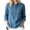 Navy, variant on Women Shirts 100%Cotton Women Extra Long 3/4 Sleeve Top, Solid V Neck Double Pocket Loose Casual T-Shirt