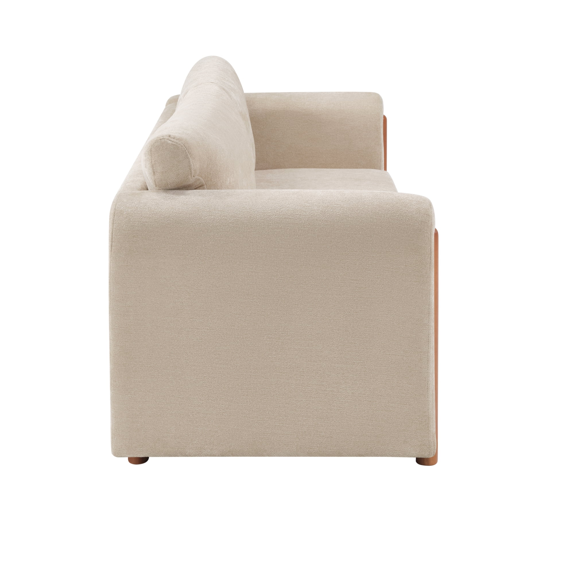 Leumius 79.1" 3-Seater Upholstered Couch, Accent Sofa with Square Arms for Living Room, Apartment and Small Space, Oatmeal