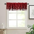 thumbnail image 5 of Burgundy Red Christmas Snowflakes Kitchen Curtains Valance, Red Merry Xmas Holiday Window Treatment Valances for Kitchen Living Room Café Décor 54''x18'', 1 Panel, 5 of 6