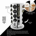 thumbnail image 3 of 20 Jar Revolving Countertop Spice Rack with Spices Included, FREE Spice Refills for 5 Years, Polished Stainless Steel with Black Caps, 30020, 3 of 8