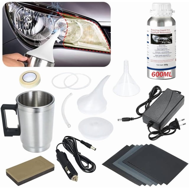 Kit de restauración de faros de 600 ml con líquido de reparación, 110 V