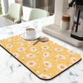 thumbnail image 2 of Washable Rubber Daisy Cute Floral Dish Drying Mats for Kitchen Counter Home Large Coffee Bar Pad Accessories and Decor for Utensils Stemware 19.5''x12'', 2 of 7