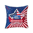 thumbnail image 2 of AHGQT 4th of July Patriotic Throw Pillow Covers 18"x18", Memorial Day Independence Day Red Stripe Blue Star Outdoor Cushion Cases, Polyester Outdoor Pillow Case for Sofa Couch,1PCS, 2 of 5