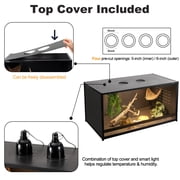 2-Tier 40x16x16 PVC Reptile Enclosure System, 2-Pack Stackable Habitats with Sliding Glass Doors for Geckos and Small Reptiles