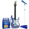 Best Choice Products Kids Electric Musical Guitar Toy Play Set w/ 6 Demo Songs, Whammy Bar, Microphone - Blue