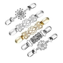 ✪ 5PCS Fit Dresses Cinch Clips Scarf Clip Retro Cardigan Collar Clips Shirt Clip Shawl Clips Sweater Collar Clips Set