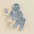 thumbnail image 4 of XBASW Infant Baby Boys Girls Tracksuit Outfits Solid Color Hoodie Sweatshirt Tops with Jogger Pants Toddler Spring Fall Set 6M-5T, 4 of 8