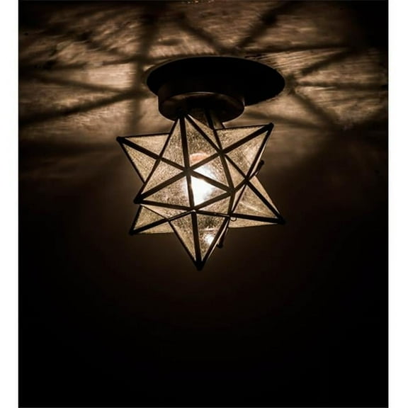 Meyda  9 in. Moravian Star Flushmount - Clear Seedy