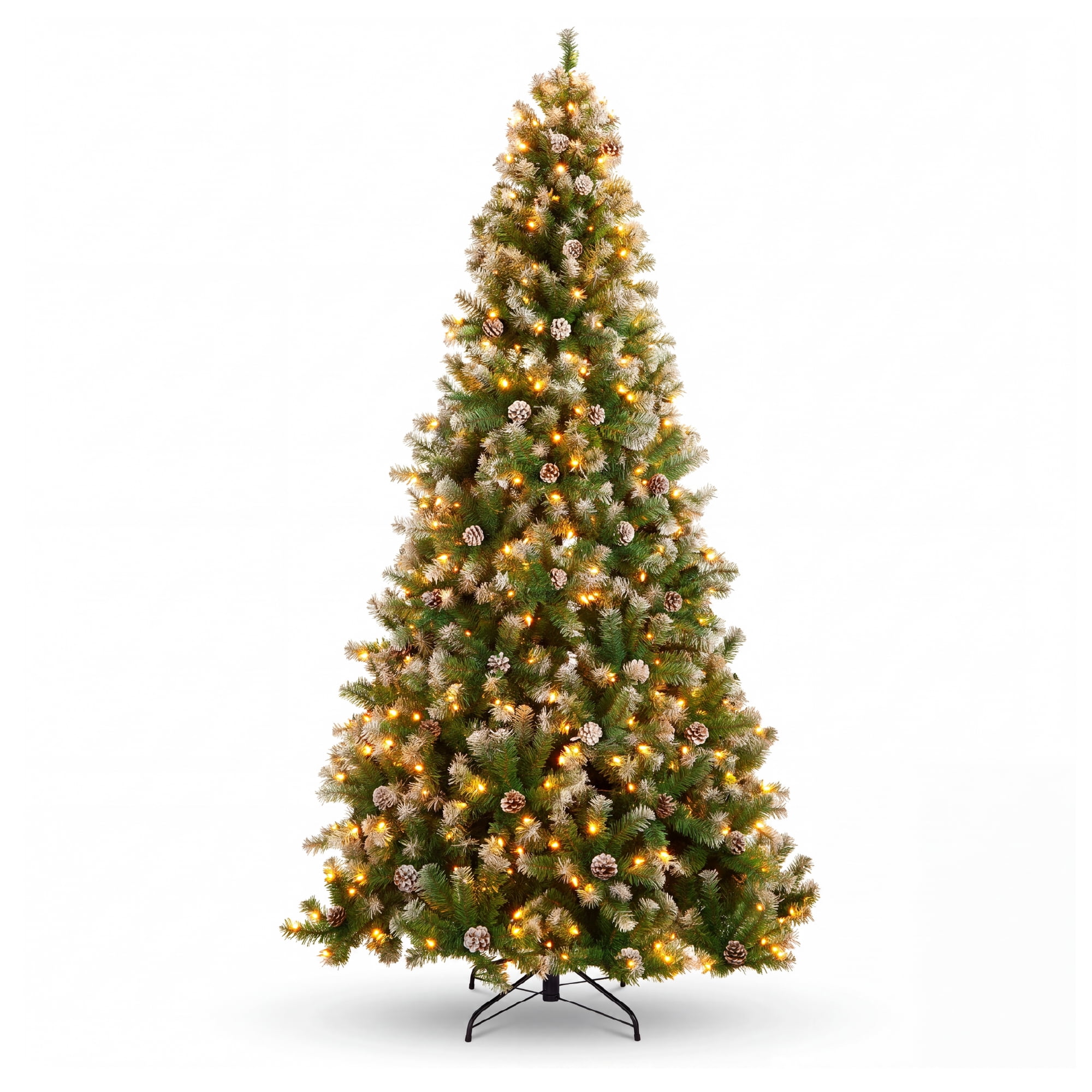 Best Choice Products 6ft Artificial Christmas Tree with Viral Twinkling Lights, Pre-Lit Frosted Pine, 250 Lights