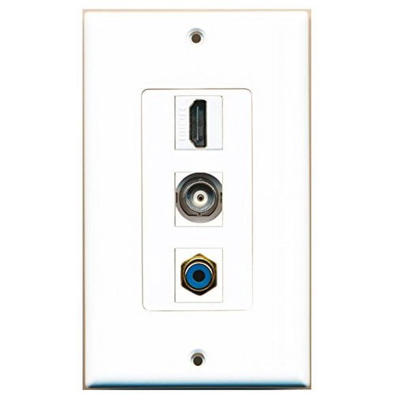 RiteAV - 1 Port HDMI and 1 Port RCA Blue and 1 Port BNC Decorative Wall Plate Decorative