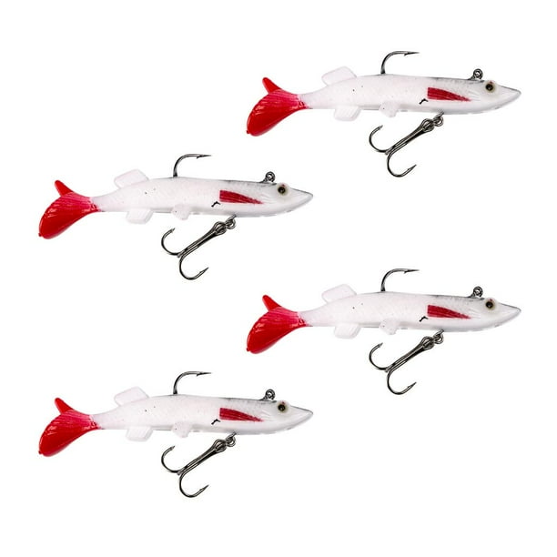 4 Uds. Señuelos de pesca suaves Kusrkot para trucha lubina salmón Señuelos de pesca de plomo blando
