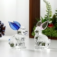 thumbnail image 5 of pdqouc Cute Cartoon Clear Glass Bunny Ornaments Creative Birthday Gift Glass Animal Table Top Decoration Rabbit Shape Bedroom Decoration Gift for Children, 5 of 6