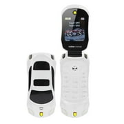 White Newmind F15 Unlocked Flip Mobile Phone 2G GSM Dual Sim Mini Sport Car Model Cell Phone With Camera Flashlight Telephone