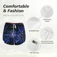 thumbnail image 4 of Yiaed Glasses And Fireworks Print Women's Running Shorts with Liner 3 Zipper Pockets Elastic Workout Athletic Gym Yoga Shorts-Medium, 4 of 7