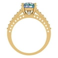 thumbnail image 4 of 2.21ct round cut blue moissanite 18k yellow gold Bridal Wedding Engagement Promise Anniversary Ring for Women size 3.75, 4 of 7