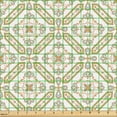 thumbnail image 2 of Ambesonne Spanish Tile Fabric by the Yard Upholstery, Geometric Design Art, 3 Yards, Pistachio Green and Orange, 2 of 5