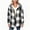 Black(Plaid Hooded with Pockets), variant on YODETEY Women’s Hooded Sherpa Plaid Shacket with Pocket, Oversized Casual Plaid Outwear Shacket for Women,Size S-2XL