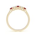 thumbnail image 2 of ANGARA Natural Half Eternity Five Stone Ruby and Diamond Wedding Band in 14K Yellow Gold for Women (Size-2.8mm) | July Birthstone, Birthday, Anniversary, Jewelry Gift for Women | Natural Ruby Ring, 2 of 10