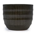 thumbnail image 5 of Olurrisa Set of 4 Fluted Ceramic Flowerpot, Modern Planter for Patio, Garden, Windowsill - Dark Coffee, 5 of 8