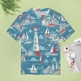 thumbnail image 4 of Lighthouse Coastal Scene-3 Women's Short Sleeve Tops Casual Blouses T Shirt, 4 of 7